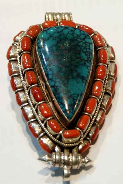 Old Tibetan Ghau With Coral