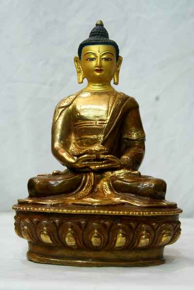 [best Price], Amitabha Buddha Statue, [partly Gold Plated], [painted Face], For A Gift, Altars And Buddhist Ritual