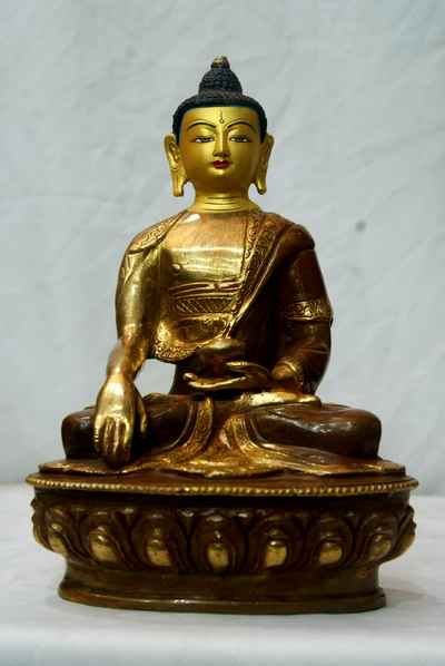 [best Price], Shakyamuni Buddha Statue, [partly Gold Plated], [painted Face], For A Gift, Altars And Buddhist Ritual