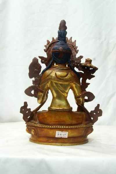[best Price], White Tara Statue, [partly Gold Plated], [painted Face], For A Gift, Altars And Buddhist Ritual