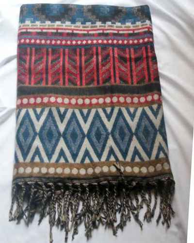 Dhaka Shawl, Multicolor Durable Acrylic Shawl With Various Patterns
