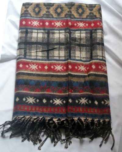 Dhaka Shawl, Multicolor Durable Acrylic Shawl With Various Patterns