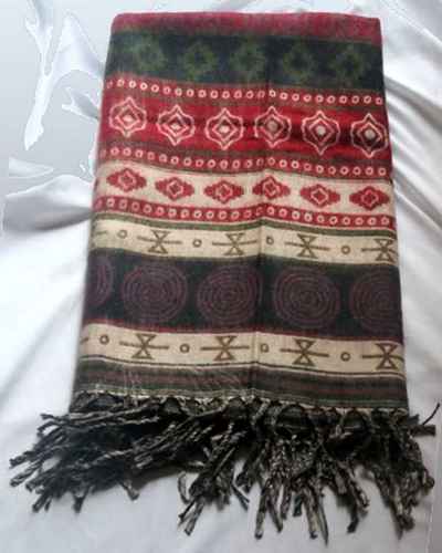 Dhaka Shawl, Multicolor Durable Acrylic Shawl With Various Patterns
