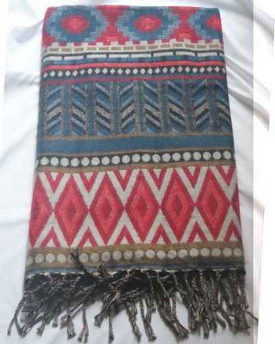 Dhaka Shawl, Multicolor Durable Acrylic Shawl With Various Patterns