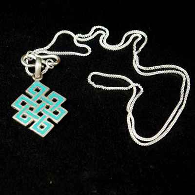 Turquoise Endless Knot Locket Pendant