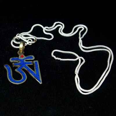 Lapis Om Locket Pendant