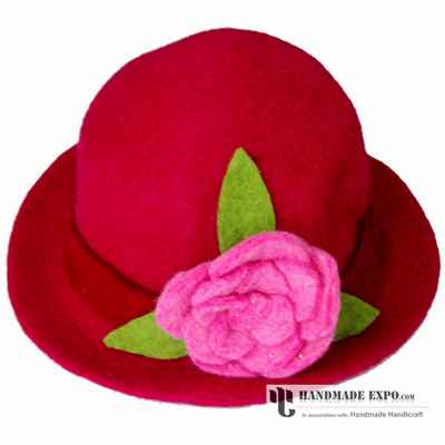 Red Had With Rose Flower