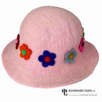 Felt Hat With Flowers