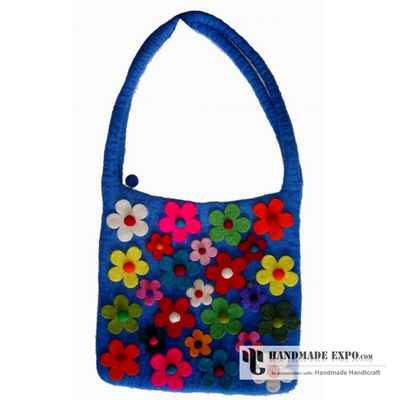 Felt [mixed Flower] Design Shoulder Bag