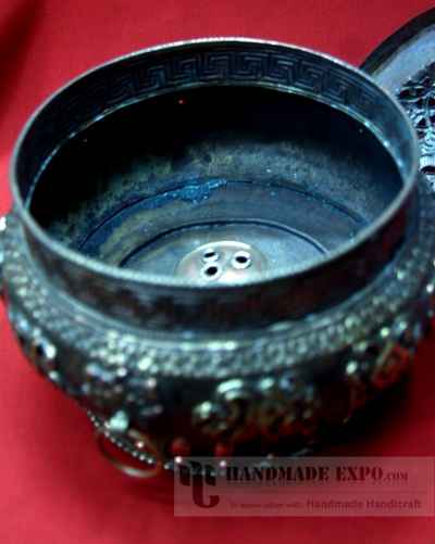 Traditional Hanging Metal Incense Burner, [oxidized], [hanging & Swinging]