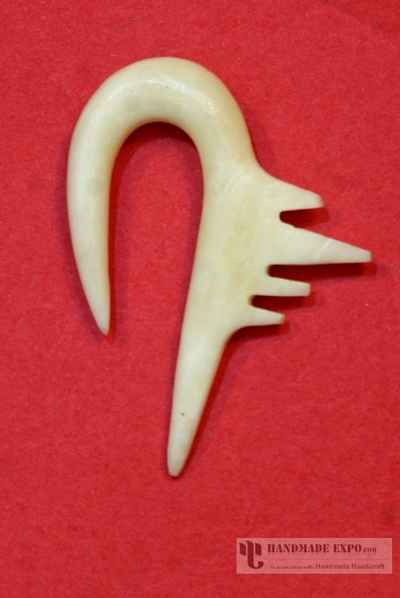 Horn Design Yak Bone Earring