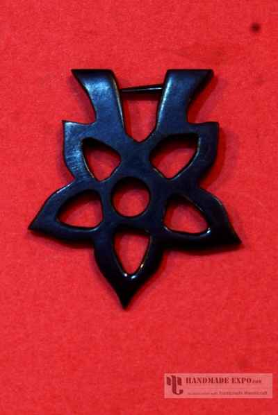 Flower Design Yak Bone Earring
