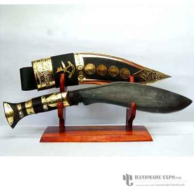 Khukuri, Gurkha Knife, [coin Decoration], [non Lethal] With Carving, Nepali Machete