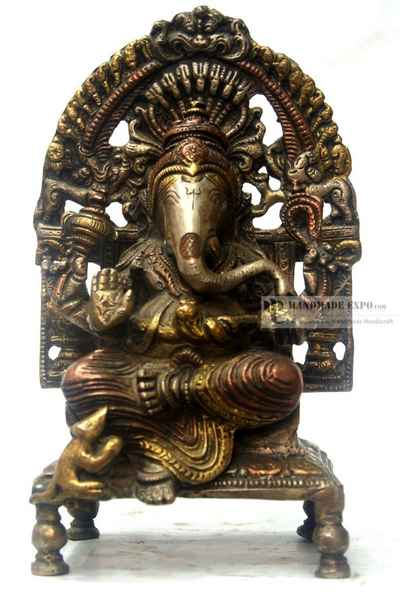 Ganesh With Silver Plated Antique Finishing