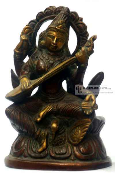 Saraswati Statue In Antique Finishing