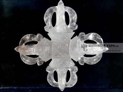 Semi Clear Crystal Double Dorje