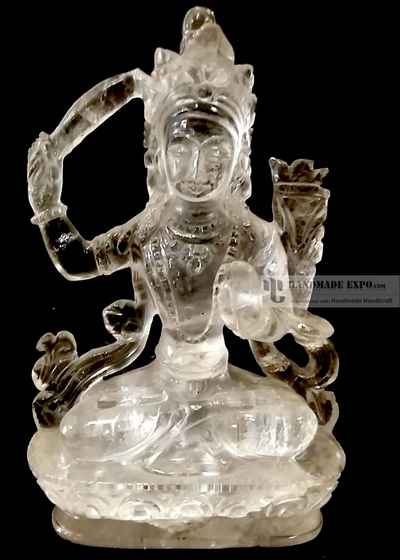 Clear Crystal Manujshree Statue