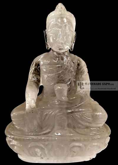 Medium Clear Crystal Shakyamuni Buddha Statu
