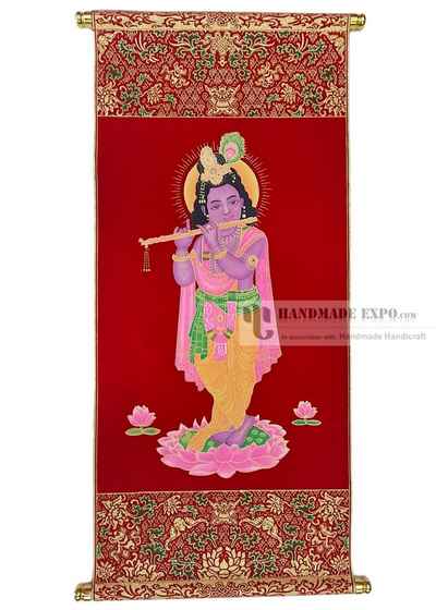 Krishna Embossed Screen Print