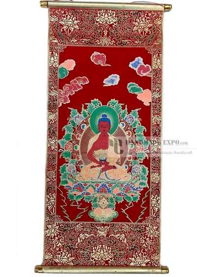 Amitabha Buddha Embossed Screen Print