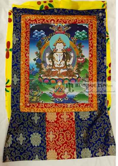 Changrazig Printed Thangka With Brocade