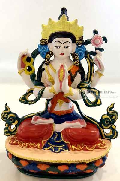 Chanrezig Statue In Traditional Color