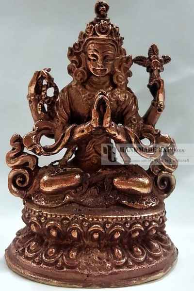 Chenrezig Statue In Natural Patina