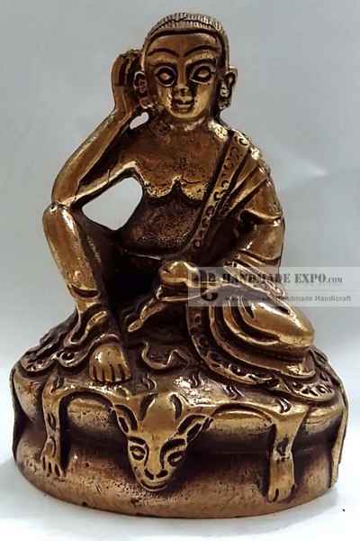 Milarepa Statue In Natural Patina