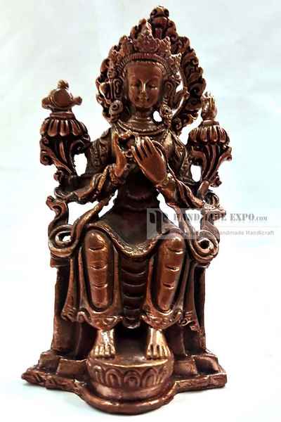 Maitreya Buddha Statue In Natural Patina