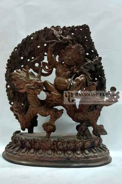 White Jambhala Statue In Natural Patina