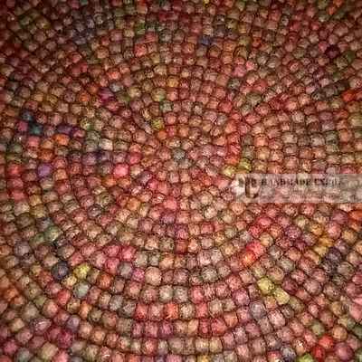 Felt Ball Brown Rug / Carpet [stone Color]