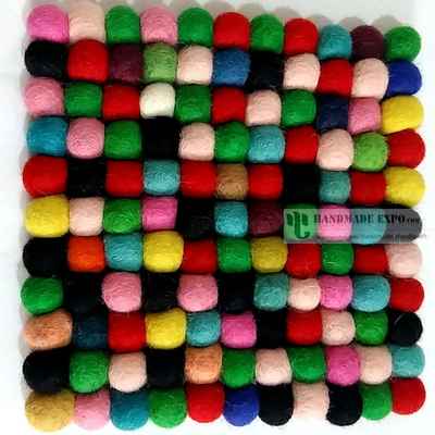 Felt Ball Square [placemat], [multi Color]