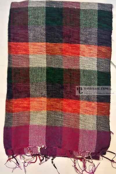 Yak Wool Shawl, Nepali Acrylic Hand Loom Shawl, Stool Size