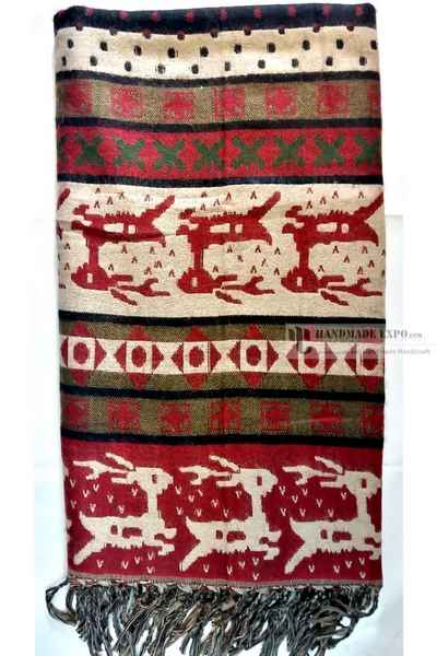 Dhaka Shawl, Multicolor Durable Acrylic Shawl With Various Patterns