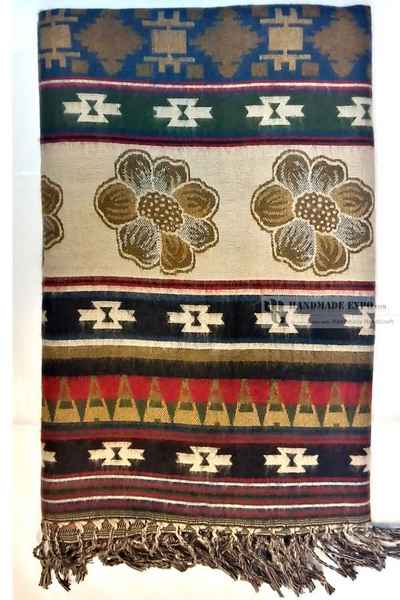 Dhaka Shawl, Multicolor Durable Acrylic Shawl With Various Patterns