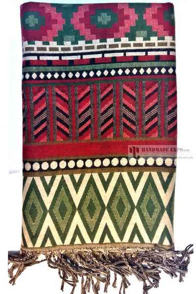 Dhaka Shawl, Multicolor Durable Acrylic Shawl With Various Patterns