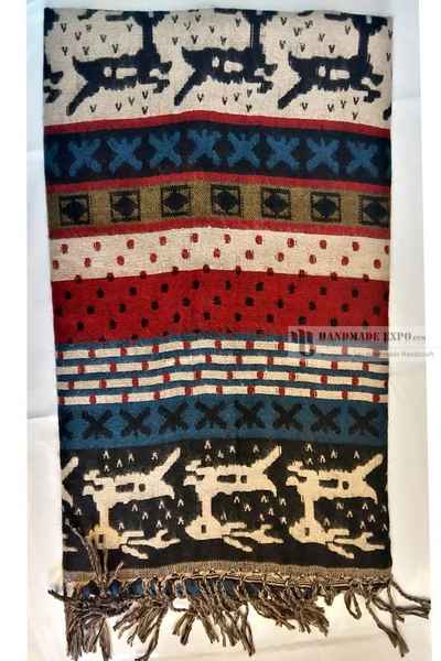 Dhaka Shawl, Multicolor Durable Acrylic Shawl With Various Patterns