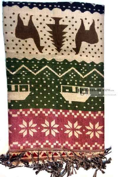Dhaka Shawl, Multicolor Durable Acrylic Shawl With Various Patterns