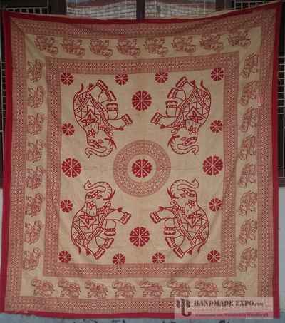 Elephant Design Batik Bed Sheet