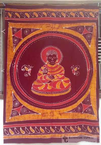Buddha Design Batik Bed Sheet