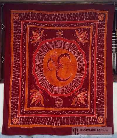 Om Design Batik Bed Sheet