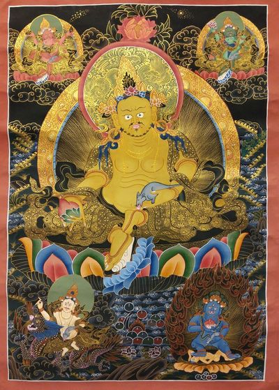 Five Dzambhala Tibetan Thangka