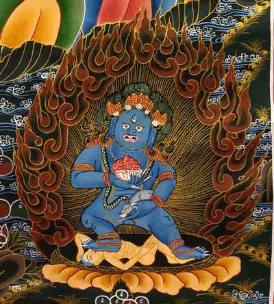 Five Dzambhala Tibetan Thangka