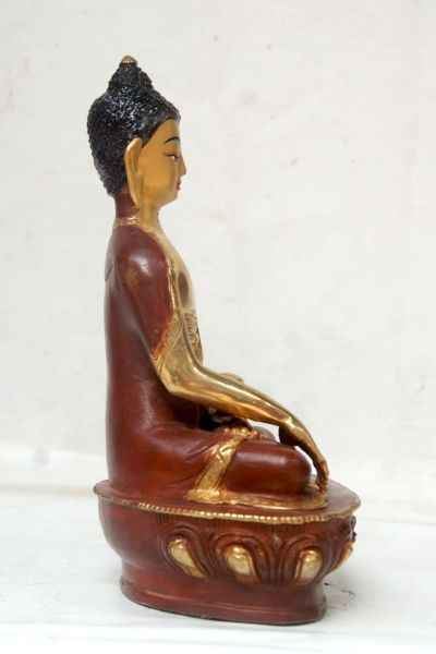 [best Price], Shakyamuni Buddha Copper Partly Gold Plated Statue, For A Gift, Altars And Buddhist Ritual