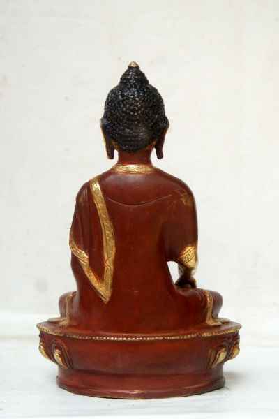 [best Price], Shakyamuni Buddha Copper Partly Gold Plated Statue, For A Gift, Altars And Buddhist Ritual