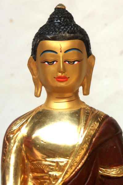 [best Price], Shakyamuni Buddha Copper Partly Gold Plated Statue, For A Gift, Altars And Buddhist Ritual