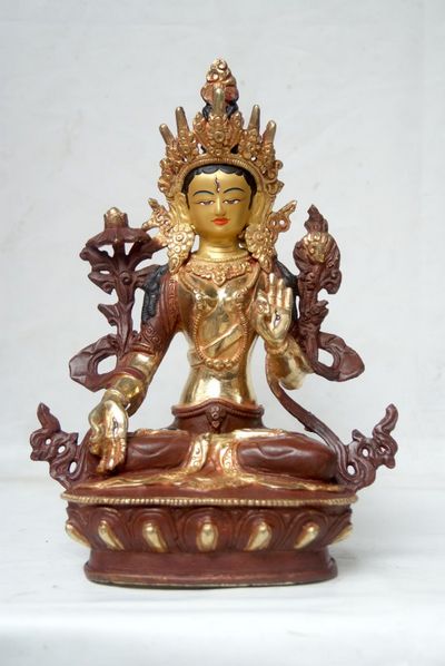 [best Price], White Tara Copper Partly Gold Plated Statue, For A Gift, Altars And Buddhist Ritual