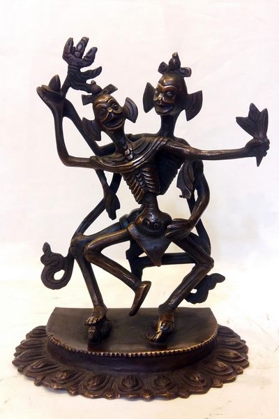 Buddhist Statue Of Chitipati, [chocolate Oxidized]