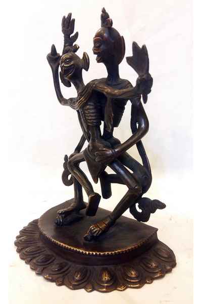 Buddhist Statue Of Chitipati, [chocolate Oxidized]