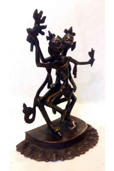 Buddhist Statue Of Chitipati, [chocolate Oxidized]